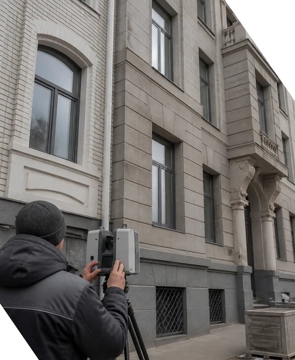 Лазерное сканирование фасадов зданий для обследования в Шадринске
